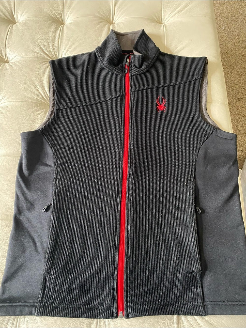 Spyder Black Vest with Red Trim and Logo